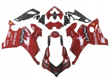 Billigste Ducati Panigale V4 V4S Motorrad Verkleidung 2020-2021 - Rot Glanzendes Schwarz Lenovo 117