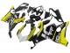 Billigste Ducati Panigale V4 V4S Motorrad Verkleidung 2020-2021 - Gelb Weiss Glanzendes Schwarz