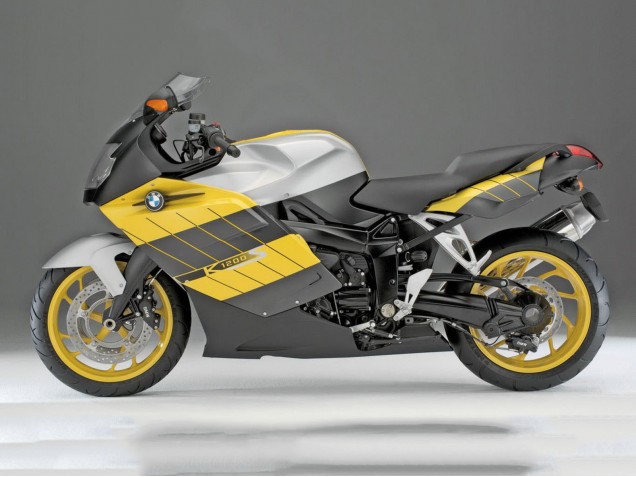 Billigste BMW K1200S Motorrad Verkleidung 2005-2010 - Gelb Silber Matt Schwarz
