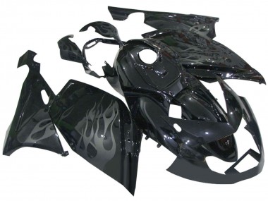 Billigste BMW K1200S Motorrad Verkleidung 2005-2010 - Glanzendes Schwarz Grau Flamme