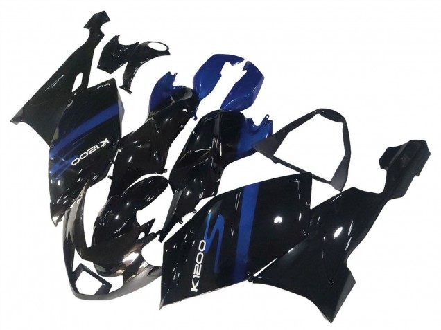 Billigste BMW K1200S Motorrad Verkleidung 2005-2010 - Blau Glanzendes Schwarz