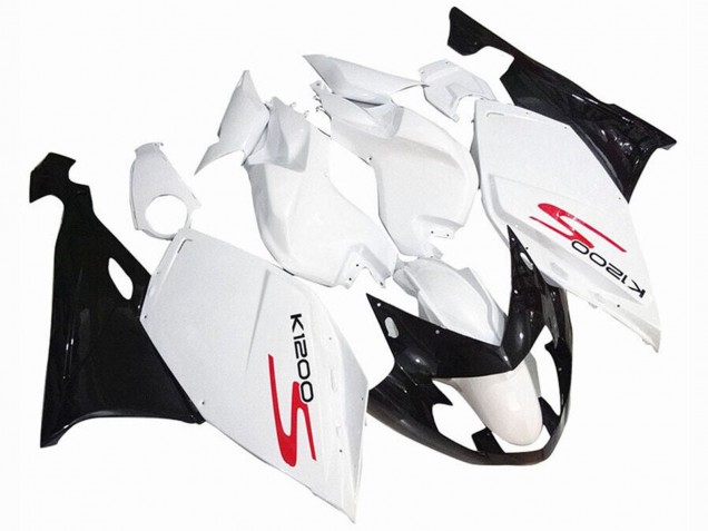 Billigste BMW K1200S Motorrad Verkleidung 2005-2010 - Weiss Glanzendes Schwarz