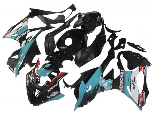 Billigste BMW S1000RR Motorrad Verkleidung 2023-2024 - Hellblau Matt Schwarz Petronas