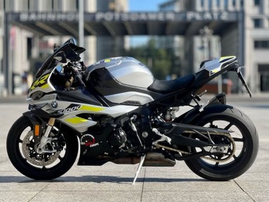 Billigste BMW S1000RR Motorrad Verkleidung 2023-2024 - Silber Gelb Carbonfaser