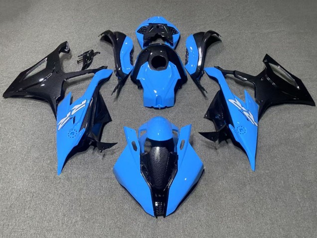 Billigste BMW S1000RR Motorrad Verkleidung 2019-2022 - Blau Schwarz Carbonfaser