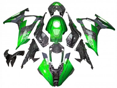 Billigste BMW S1000RR Motorrad Verkleidung 2019-2022 - Grun Geschmiedet Carbonfaser