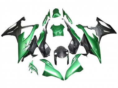 Billigste BMW S1000RR Motorrad Verkleidung 2019-2022 - Glanzendes Schwarz Grun Carbonfaser
