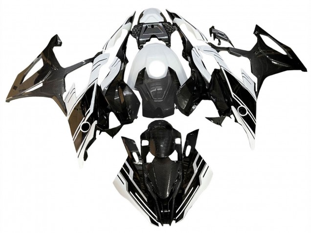 Billigste BMW S1000RR Motorrad Verkleidung 2019-2022 - Glanzendes Schwarz Weiss