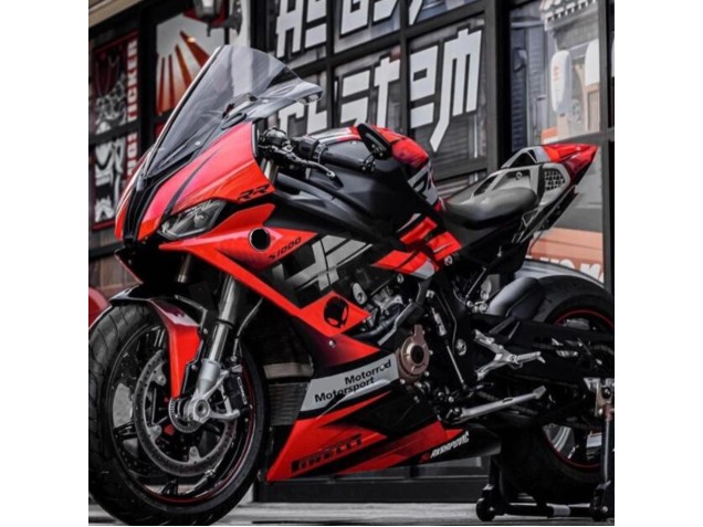 Billigste BMW S1000RR Motorrad Verkleidung 2019-2022 - Schwarz Rot Grau