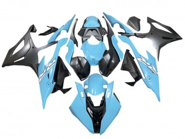 Billigste BMW S1000RR Motorrad Verkleidung 2019-2022 - Blau Matt Schwarz Weiss