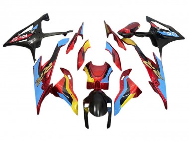 Billigste BMW S1000RR Motorrad Verkleidung 2019-2022 - Hellblau Rot Gold