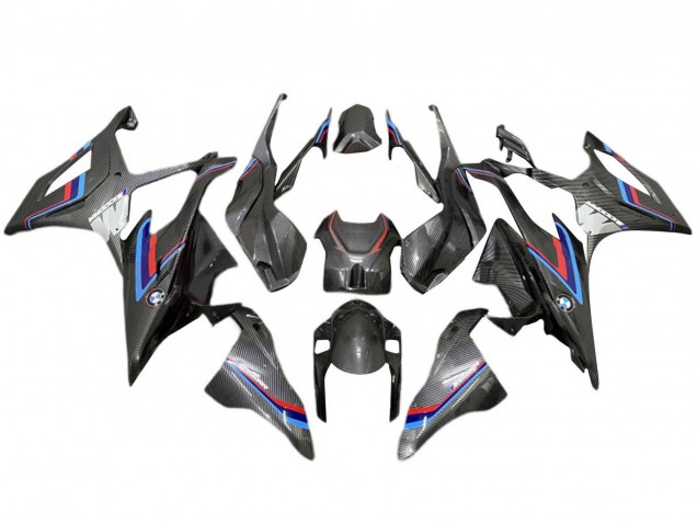 Billigste BMW S1000RR Motorrad Verkleidung 2019-2022 - Schwarz Blau Rot Carbonfaser