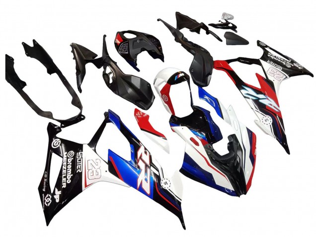 Billigste BMW S1000RR Motorrad Verkleidung 2019-2022 - Blau Rot Weiss 23