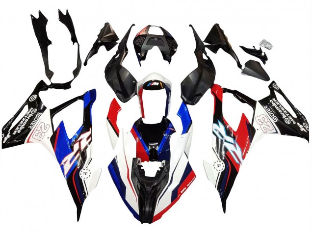 Billigste BMW S1000RR Motorrad Verkleidung 2019-2022 - Blau Rot Weiss 23
