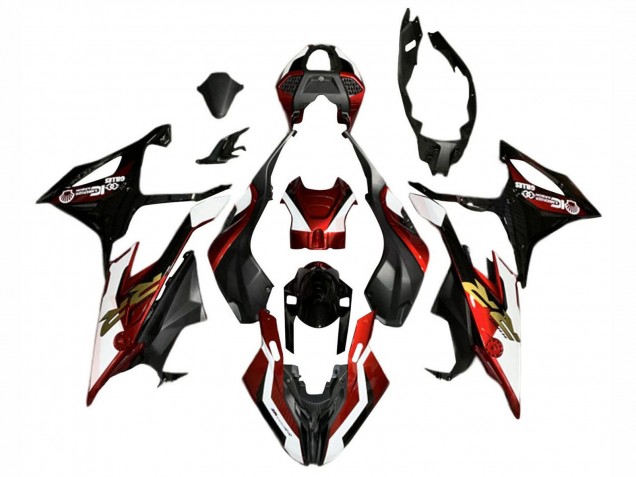 Billigste BMW S1000RR Motorrad Verkleidung 2019-2022 - Rot Weiss Schwarz