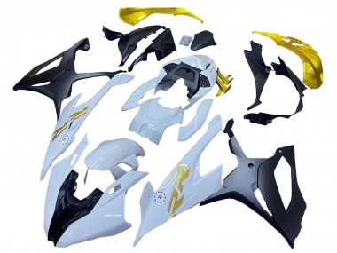 Billigste BMW S1000RR Motorrad Verkleidung 2019-2022 - Weiss Gold