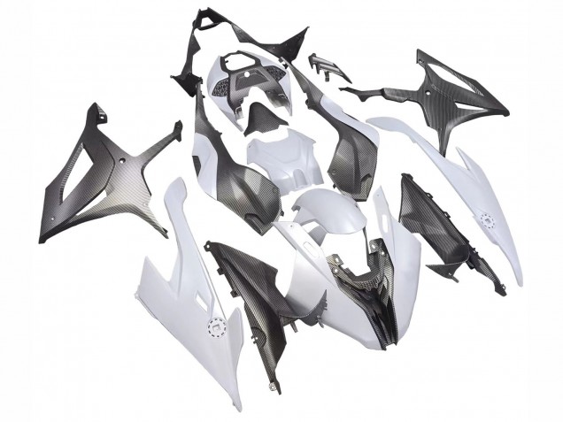 Billigste BMW S1000RR Motorrad Verkleidung 2019-2022 - Grau Schwarz Carbonfaser