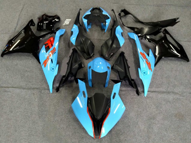 Billigste BMW S1000RR Motorrad Verkleidung 2019-2022 - Schwarz Hellblau