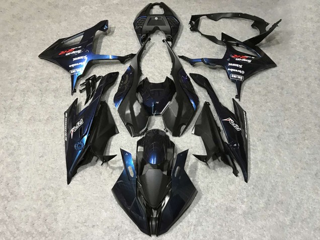 Billigste BMW S1000RR Motorrad Verkleidung 2019-2022 - Schwarz Dunkel blau