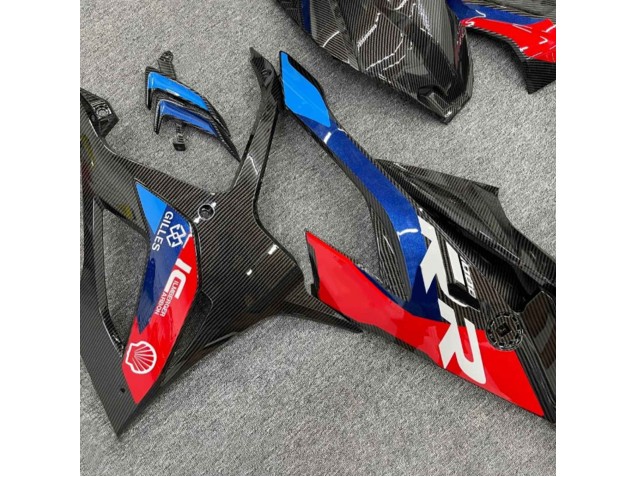 Billigste BMW S1000RR Motorrad Verkleidung 2019-2022 - Schwarz Blau Rot Carbonfaser