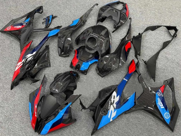 Billigste BMW S1000RR Motorrad Verkleidung 2019-2022 - Schwarz Blau Rot Carbonfaser