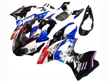Billigste BMW S1000RR Motorrad Verkleidungen Kit 2017-2018 - Weiss Blau Rot Glanzendes Schwarz