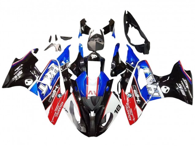 Billigste BMW S1000RR Motorrad Verkleidungen Kit 2017-2018 - Weiss Blau Rot Glanzendes Schwarz