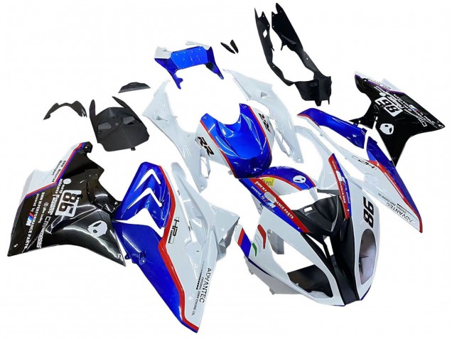 Billigste BMW S1000RR Motorrad Verkleidung 2017-2018 - Weiss Blau Rot Glanzendes Schwarz