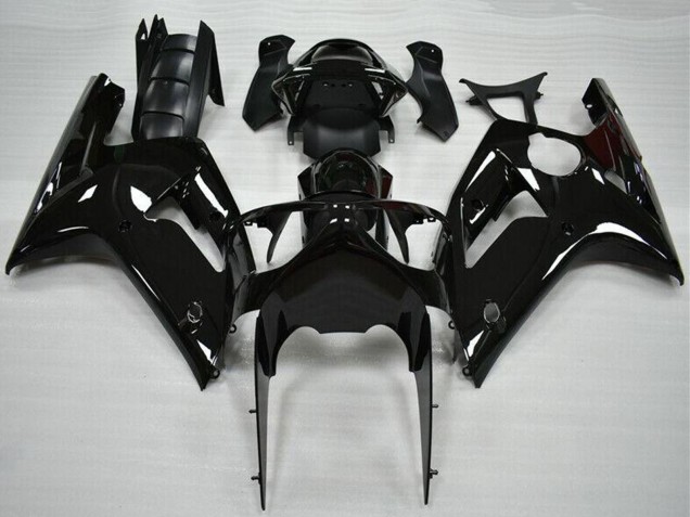 Billigste Kawasaki ZX6R Motorrad Verkleidung 2003-2004 - Glanzendes Schwarz