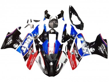 Billigste BMW S1000RR Motorrad Verkleidung 2015-2016 - Blau Rot Glanzendes Schwarz