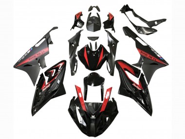 Billigste BMW S1000RR Motorrad Verkleidung 2015-2016 - Rot Glanzendes Schwarz Matt Schwarz