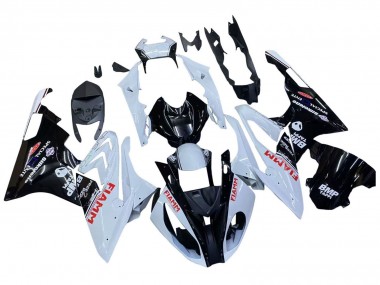 Billigste BMW S1000RR Motorrad Verkleidung 2015-2016 - Weiss Glanzendes Schwarz Fiamm
