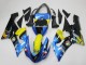 Billigste Kawasaki ZX6R Motorrad Verkleidung 2005-2006 - Blau Gelb Schwarz Hai
