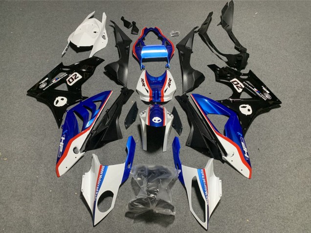 Billigste BMW S1000RR Motorrad Verkleidung Kit 2009-2014 - Weiss Rot Blau Glanzendes Schwarz