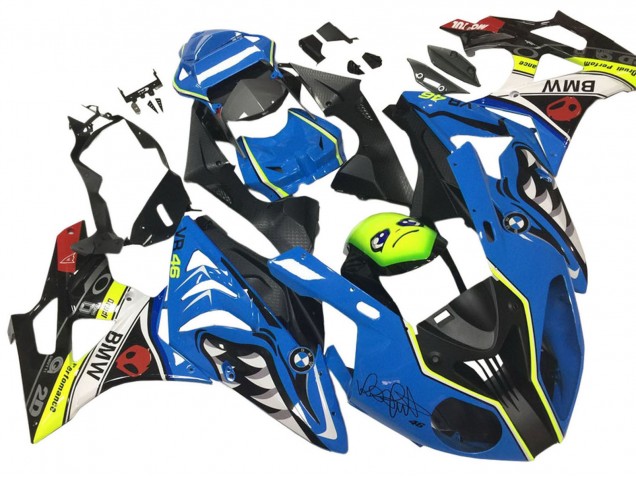 Billigste BMW S1000RR Motorrad Verkleidung 2009-2014 - Blau Gelb Rot Schwarz Hai VR 46