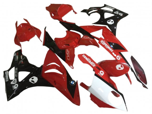 Billigste BMW S1000RR Motorrad Verkleidung 2009-2014 - Rot Weiss Glanzendes Schwarz