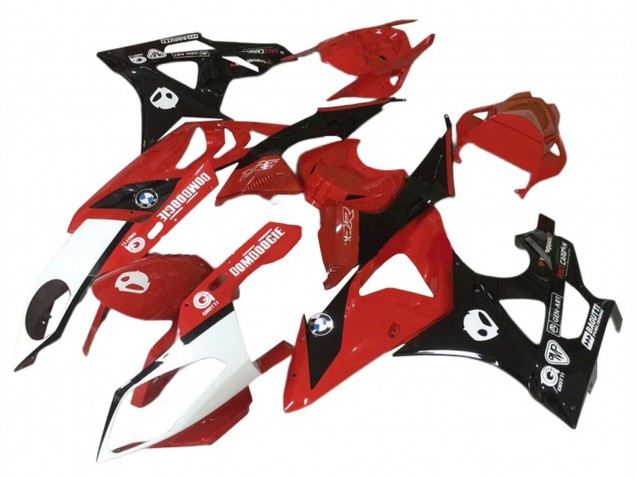 Billigste BMW S1000RR Motorrad Verkleidung 2009-2014 - Rot Weiss Glanzendes Schwarz