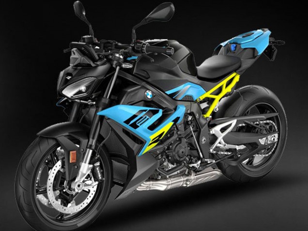 Billigste BMW S1000R Motorrad Verkleidung 2021-2025 - Schwarz Hellblau Gelb