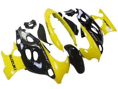 Billigste Suzuki GSX600F/GSX750F Motorrad Verkleidung 2004-2006 - Glanzendes Schwarz Gelb