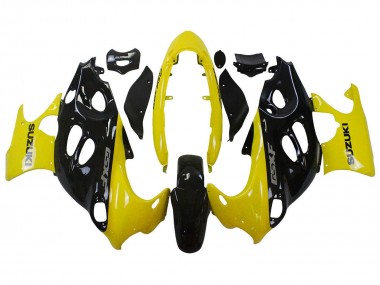 Billigste Suzuki GSX600F/GSX750F Motorrad Verkleidung 2004-2006 - Glanzendes Schwarz Gelb