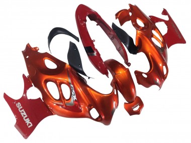 Billigste Suzuki GSX600F/GSX750F Motorrad Verkleidung 2004-2006 - Burnt Orange Weiss Logo