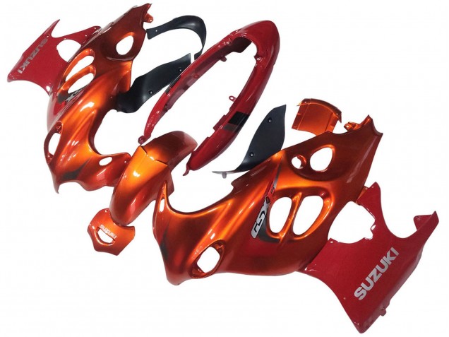 Billigste Suzuki GSX600F/GSX750F Motorrad Verkleidung 2004-2006 - Burnt Orange Weiss Logo