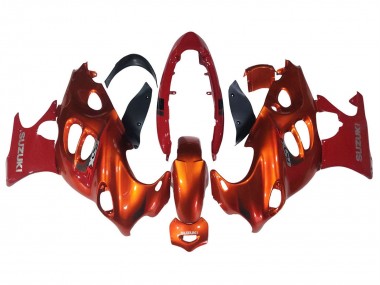 Billigste Suzuki GSX600F/GSX750F Motorrad Verkleidung 2004-2006 - Burnt Orange Weiss Logo