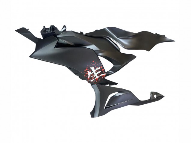 Billigste Kawasaki ZX6R Motorrad Verkleidung 2023-2025 - Schwarz Weiss mit Blume