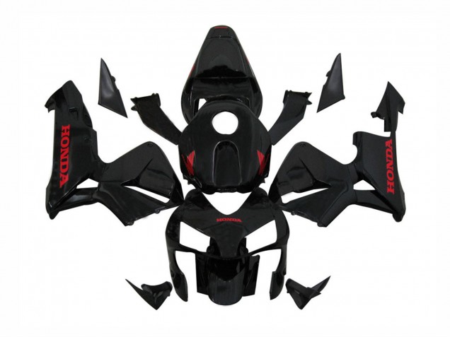 Billigste Honda CBR600RR Motorrad Verkleidung 2003-2004 - Glanzendes Schwarz Rot Aufkleber