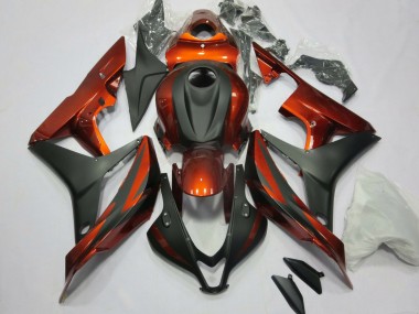 Billigste Honda CBR600RR Motorrad Verkleidung Kit 2007-2008 - Orange Matt Schwarz