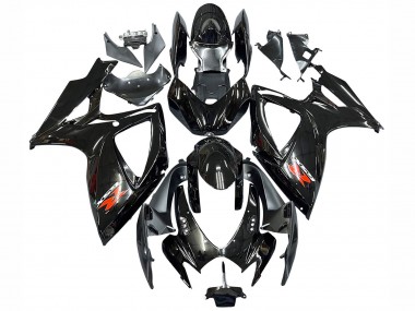 Billigste Suzuki GSXR 600 / GSXR 750 Motorrad Verkleidung 2006-2007 - Glanzendes Schwarz Silber Rot