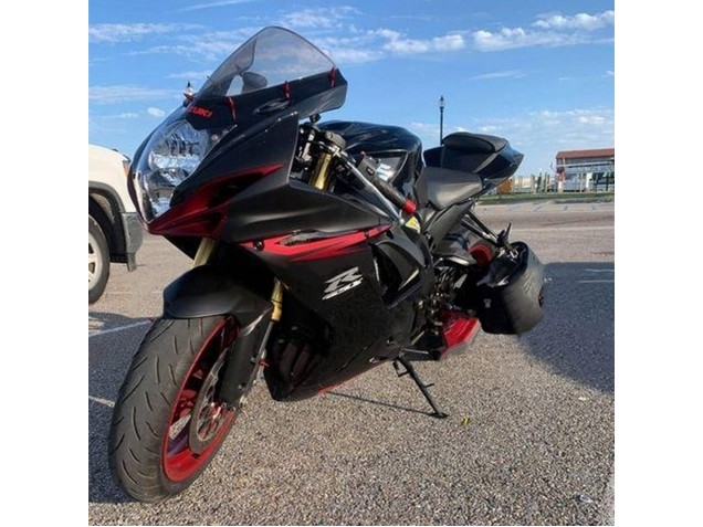 Billigste Suzuki GSXR 600 / GSXR 750 Motorrad Verkleidung 2011-2024 - Schwarz Grau Rot Linie