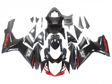 Billigste Suzuki GSXR 600 / GSXR 750 Motorrad Verkleidung 2011-2024 - Schwarz Grau Rot Linie