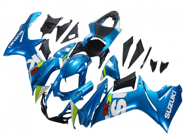 Billigste Suzuki GSXR 600 / GSXR 750 Motorrad Verkleidung 2011-2024 - Hellblau Grun Weiss Rot